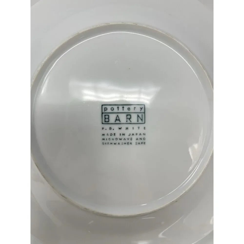 Pottery Barn PB White Porcelain Salad Plate 8.25” Diameter Japan